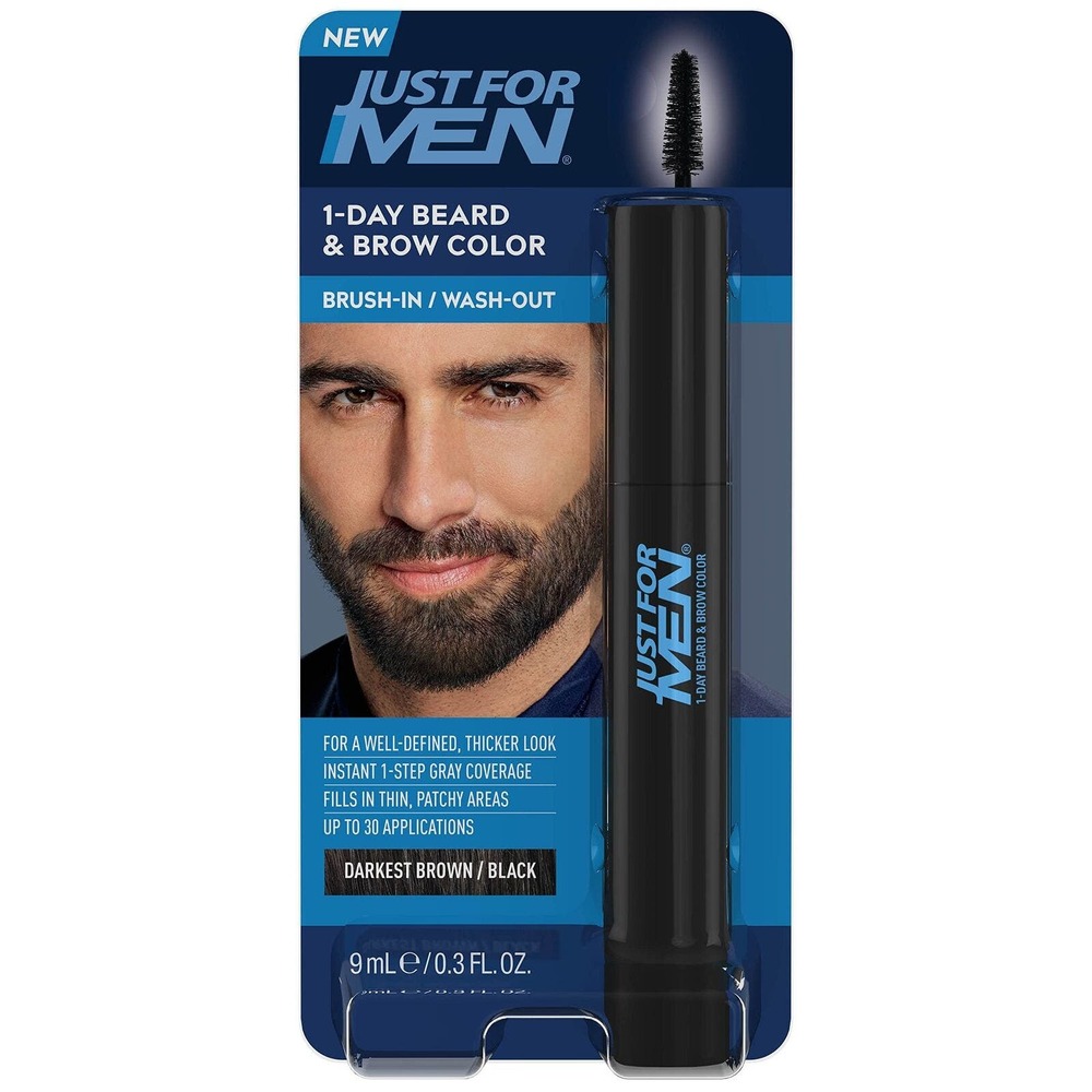 1-Day Beard & Brow Color Temporary Color for Beard and Eyebrows For a Fuller